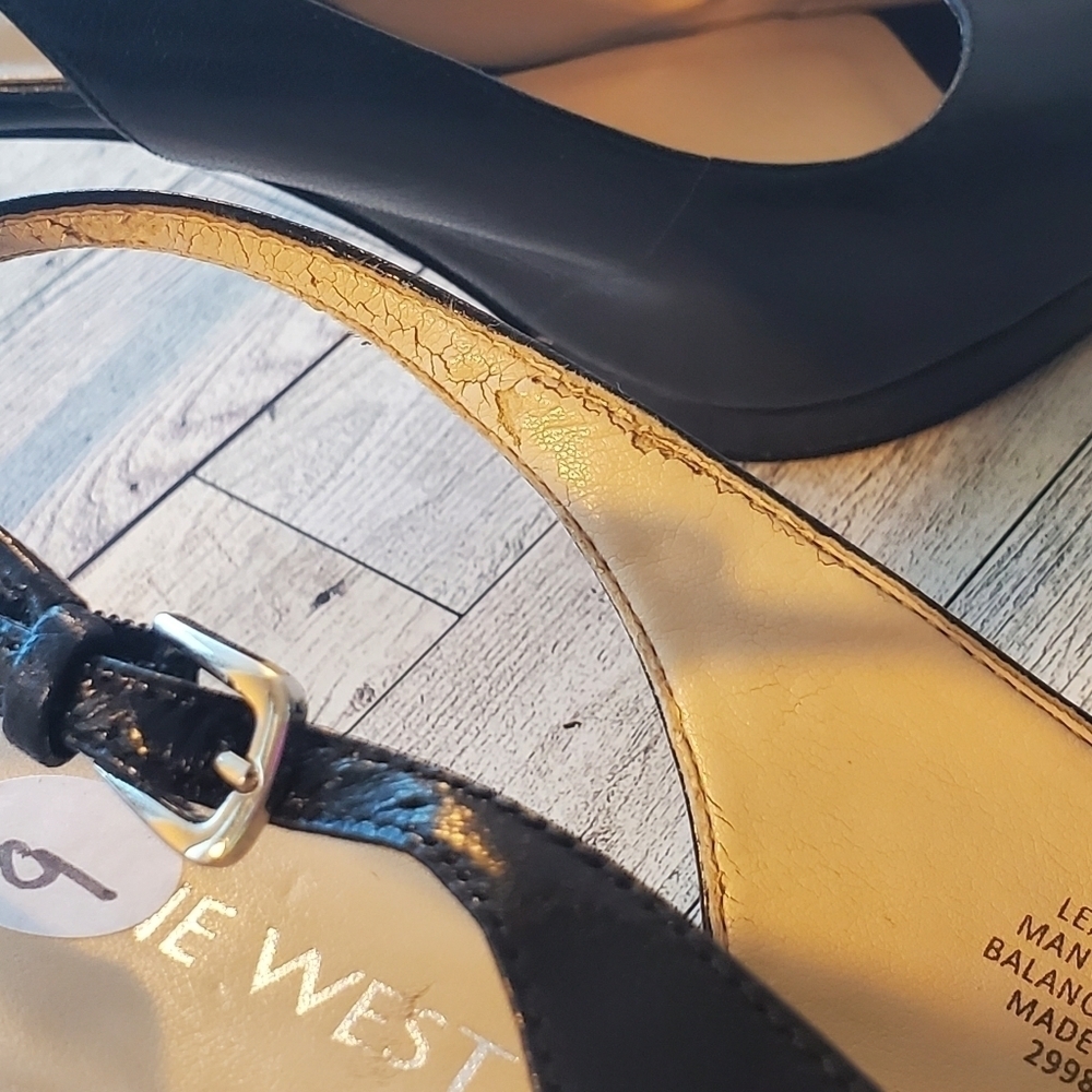 NINE WEST Woman's Black High Heels Sandals 9 M. - Picture 6 of 12